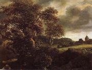 Hilly Landscape with a great oak and a Grainfield Jacob van Ruisdael